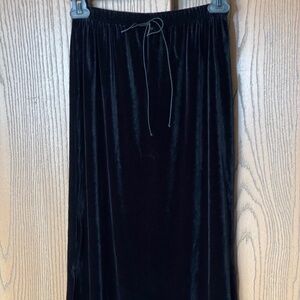 VINTAGE Y2K MY MICHELLE BLACK VELVET MAXI SKIRT DOUBLE SIDE SLITS SIZE L